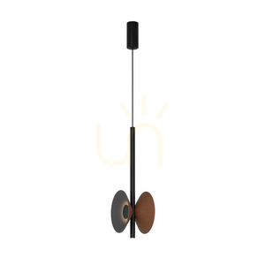 Pendelleuchte Zambelis LED 3x2W 3000K Akustik Braun-Grau small 1