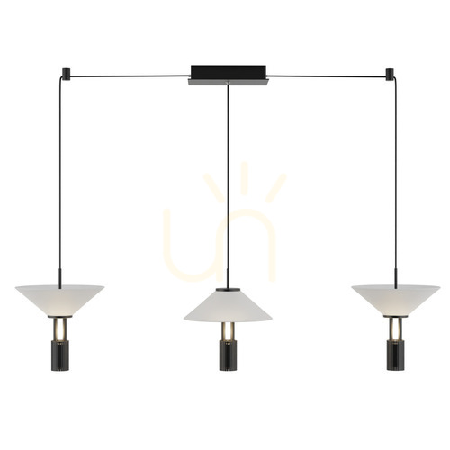 Prüfen Zambelis 23202 LED-Pendelleuchte schwarz, Opalglas, 120 cm, 28 W 3000 K