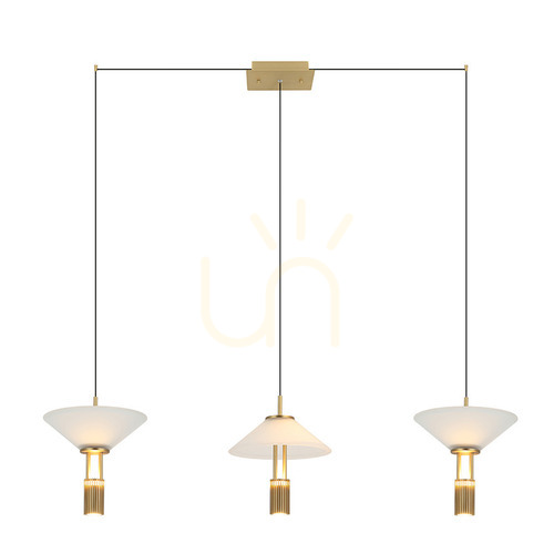 Prüfen Line LED Licht 28W 3000k Aluminium Gold ZAMBELIS