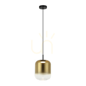 Pendelleuchte Zambelis LED 12W 3000K Schwarz Gold Glas 23 cm small 0