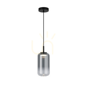 Pendelleuchte LED 12W 3000K Schwarz matt geräuchertes Glas Zambelis 1 Pendelleuchte LED 12W 3000K Schwarz matt geräuchertes Glas Zambelis small 1