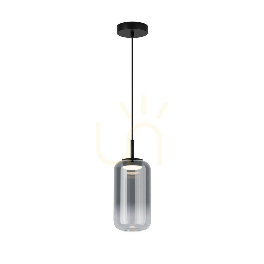 Aussicht Pendelleuchte LED 12W 3000K Schwarz matt geräuchertes Glas Zambelis Pendelleuchte LED 12W 3000K Schwarz matt geräuchertes Glas Zambelis