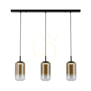 Line LED Licht 3x12w 3000k Glas Schwarz-Gold ZAMBELIS small 1