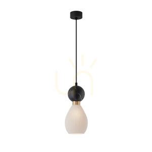Pendelleuchte Zambelis E14 Schwarz Messing Marmor Ø14 cm small 1