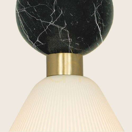Prüfen Pendelleuchte Zambelis 23249 3×E14, schwarzer Marmor und Messing, 80 cm