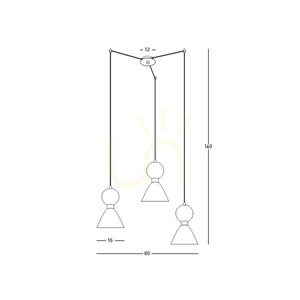 Pendelleuchte Zambelis 23249 3×E14, schwarzer Marmor und Messing, 80 cm small 4