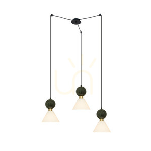 Pendelleuchte Zambelis 3x E14 Messing Grüner Marmor Schwarz Ø80 cm small 0