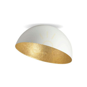 Deckenleuchte Zambelis E27 40W Metall Weiß Blattgold Ø50 cm small 0