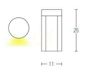 Außen-Pollerleuchte LED 12W Graphit ZAMBELIS. small 1