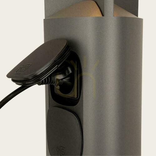 Prüfen LED-Pollerleuchte Zambelis E354 graphit 50 cm, 7 W 3000 K, 2 Steckdosen