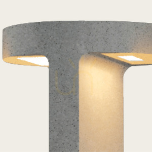 LED-Pollerleuchte Zambelis E384 Naturbeton 2×8 W 3000 K 70,4 cm IP65 small 3