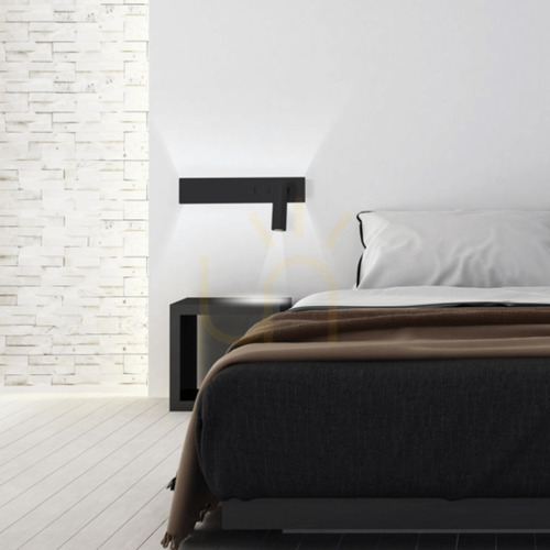 Prüfen Wandleuchte LED Schwarz Matt 3W+5W+5W 3000K Zambelis