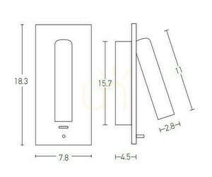 Einbau-Leseleuchte LED 3W Gebürstetes Messing ZAMBELIS small 2