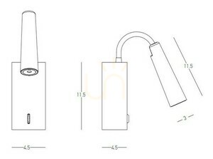 Wandleuchte LED 3W Schwarz Sandy Zambelis 3000K Metall Aluminium small 2
