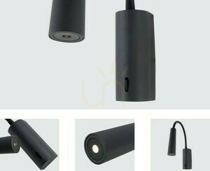 Wandleuchte LED 3W Schwarz Sandy Zambelis 3000K Metall Aluminium small 3