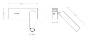 Wandleuchte LED 3W Schwarz Zambelis 3000K Aluminium small 2