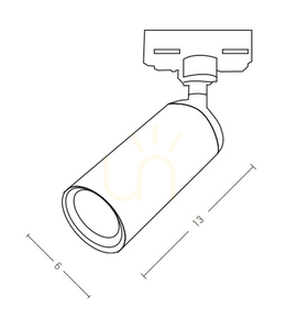 Zambelis S058-24 Stromschienenstrahler, LED 9 W, 1000 lm, 3000 K, CRI 90, 24°, 3-Phasen-Schiene, weiß matt, ø6 cm small 1
