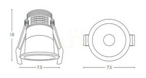 Spot LED Downlight 15W Weiß -schwarz ZAMBELIS small 1