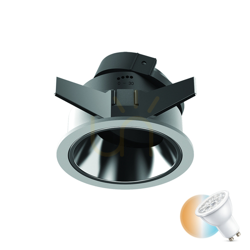 Prüfen Downlight Spot 1xgu10 Sandy Weiß - Schwarz Chrom ZAMBELIS