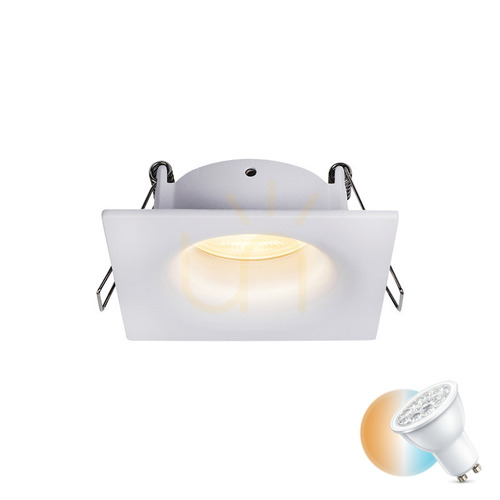 Prüfen Quadratischer Einbauspot Zambelis S165, GU10, IP65, Sandweiß