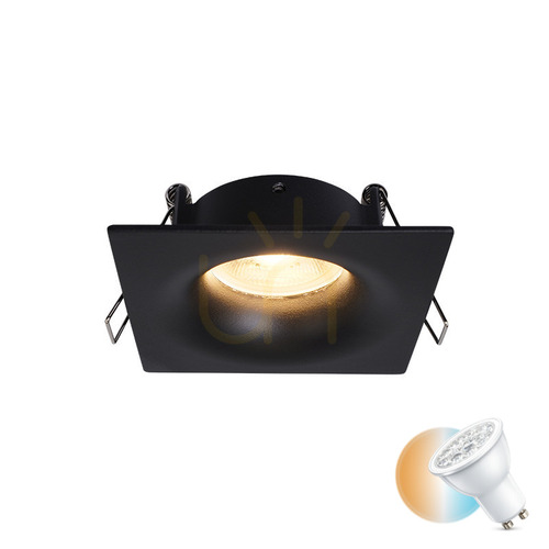 Prüfen Einbaupunktlampe Gu10 MAX 50W Schwarz Ip65 ZAMBELIS