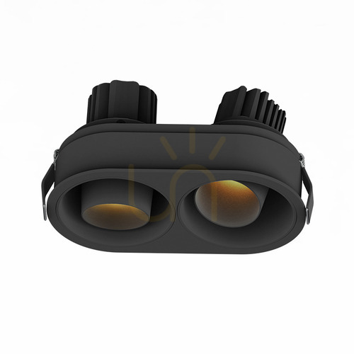Prüfen LED-Einbauleuchte 2x10w 3000k Schwarz Ip44 ZAMBELIS