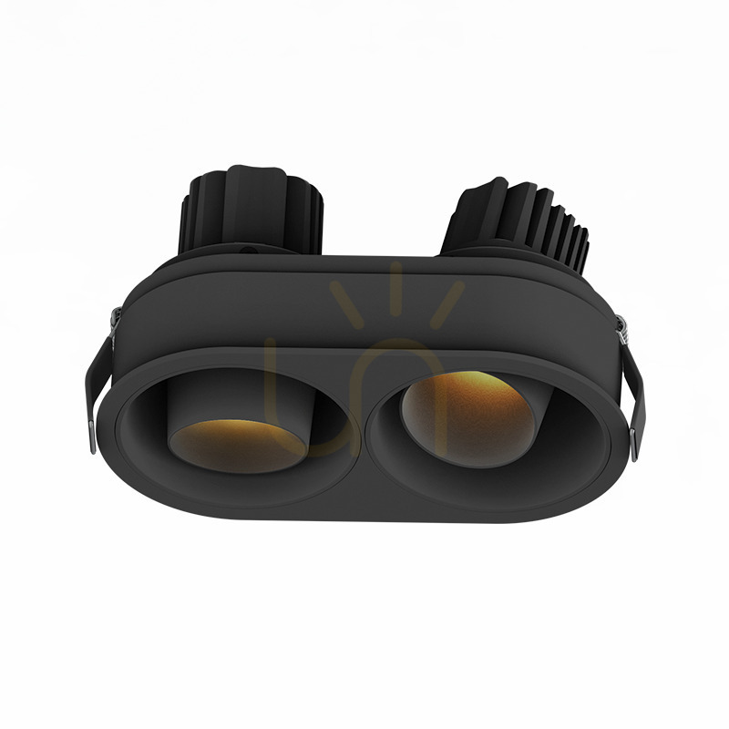LED-Einbauleuchte 2x10w 3000k Schwarz Ip44 ZAMBELIS