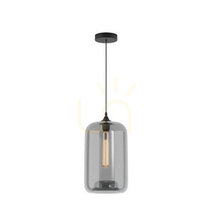 Pendelleuchte Glas Rauchgrau E27 19 cm Zambelis small 1