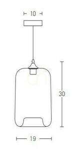 Pendelleuchte Glas Rauchgrau E27 19 cm Zambelis small 2