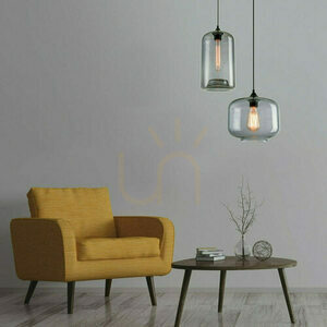 Pendelleuchte Glas Rauchgrau E27 19 cm Zambelis small 0