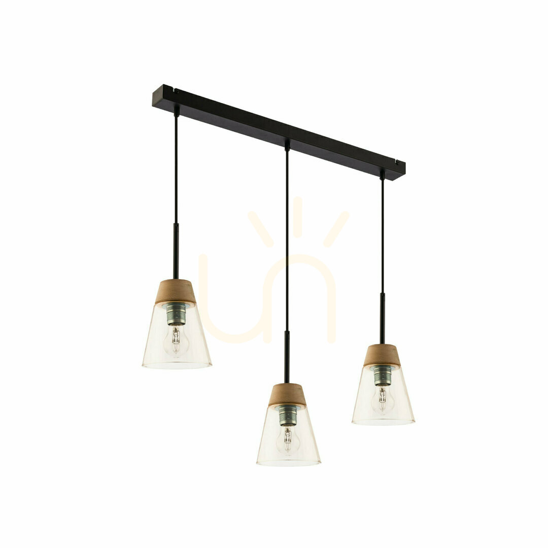 Prüfen DOMINO Pendelleuchte Schwarz 3XE27/15W DOMINO Pendelleuchte Schwarz 3XE27/15W