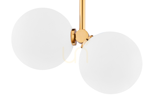 Prüfen Jupiter LUNA 1919 Wandleuchte gold mit zwei Glaskugeln 2x G9