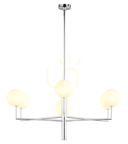 Prüfen Jupiter FEME 1935 Kronleuchter in Nickel, 6×G9, 104 cm