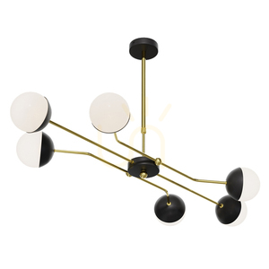 Kronleuchter Jupiter TRENTO 1981 gold-schwarz, 6×G9, 128 cm small 1