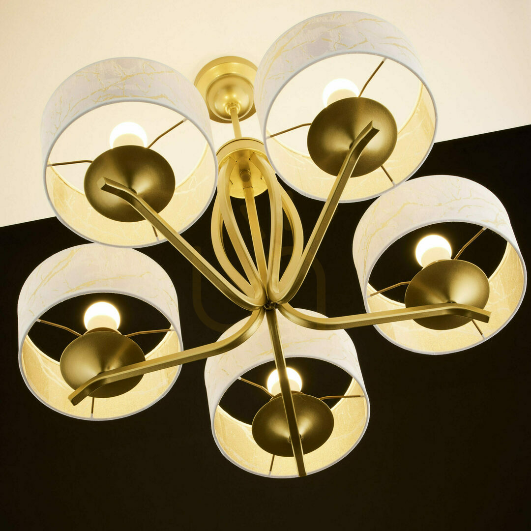 Prüfen Kronleuchter KASZMIR Gold 5xE27/15W Kronleuchter KASZMIR Gold 5xE27/15W