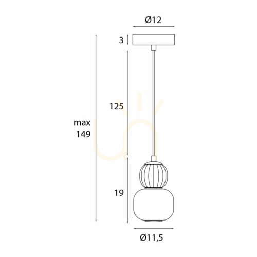 Prüfen Pendelleuchte Max Light Modern P0624 schwarz opal Glas LED 5W 3000K 11,5 cm