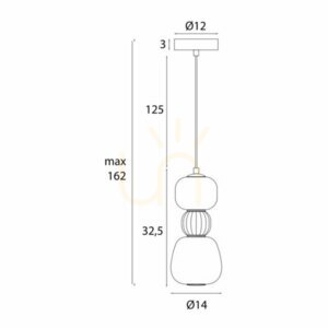 Pendelleuchte Max Light Modern P0628 schwarz 14 cm LED 13W 3000K small 0