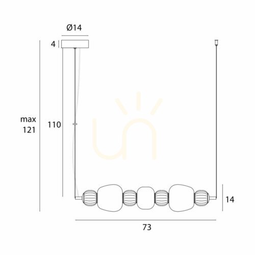 Prüfen Pendelleuchte Max Light Modern P0630 schwarz LED 28W 3000K 120x73 cm