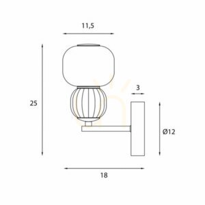 Wandleuchte Max Light Modern W0400 schwarz LED 5W 3000K small 2