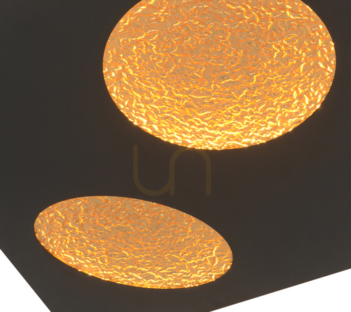 Prüfen LED-Wandleuchte Aviano TOULON 4044-304, 60 × 60 cm, Schwarz matt und Gold