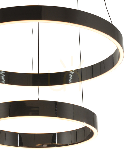 Prüfen Pendelleuchte Aviano MARLING 6072-305, zwei Ringe Ø 60 und 40 cm, LED 72 W 8200 lm 3000K, Schwarzchrom