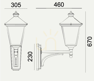 Außenwandleuchte LONDON BIG 4119WH LED 13,4W 4000K IP54 Weiß RAL 9003 NORLYS small 1