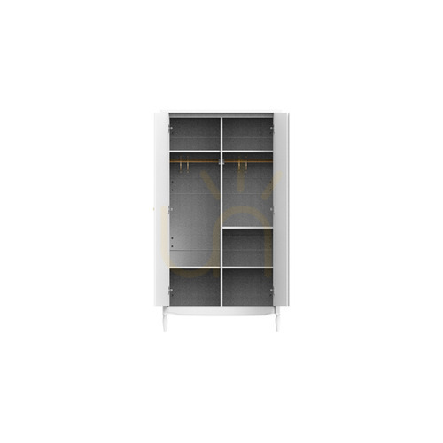 Prüfen Kinderkleiderschrank LAFAYETTE 2-türig 95x52x175 cm, weiß (Neige), Massivholz und MDF, Théo-Bébé