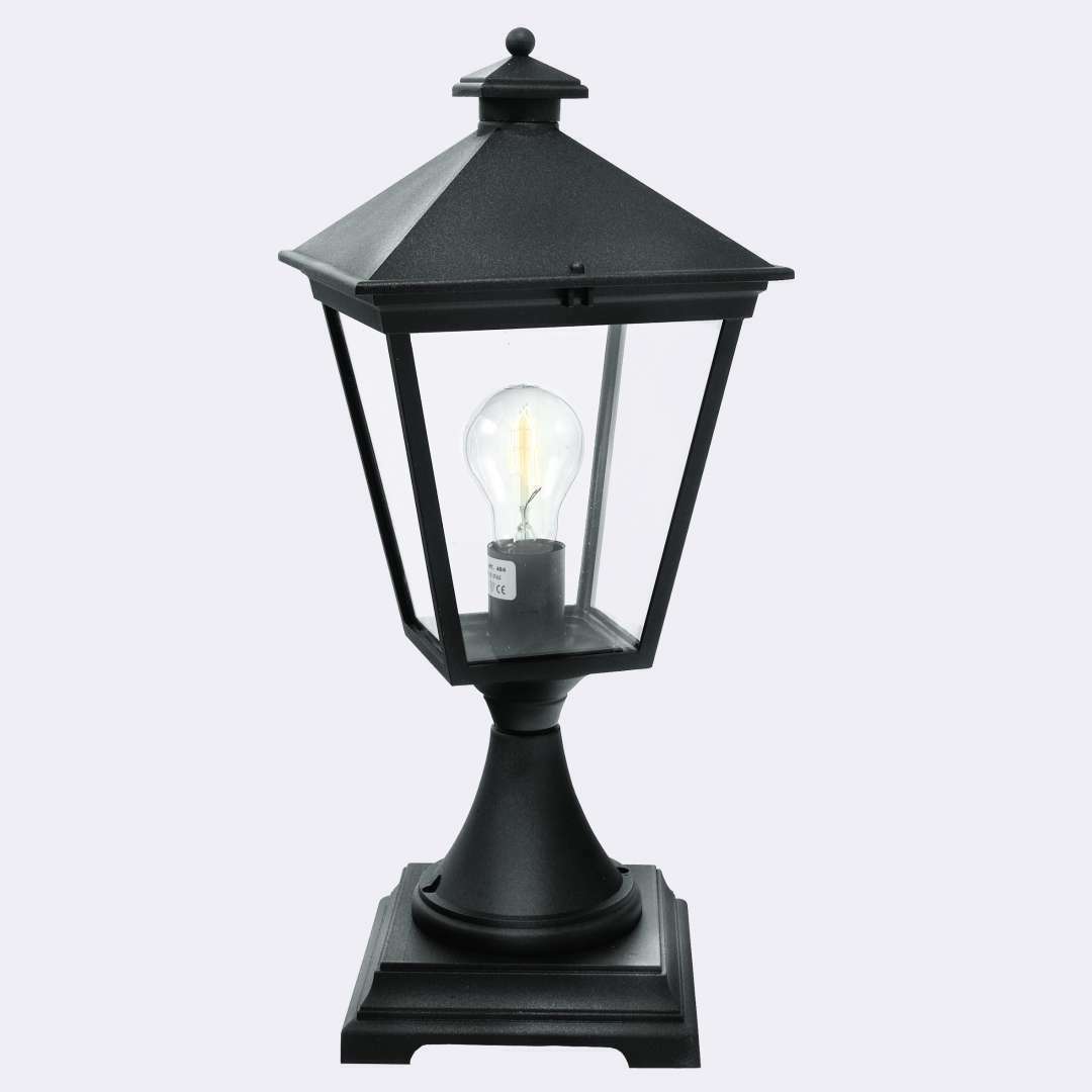 Záhradný lampáš NORLYS London Big 494BL, čierny, E27, 64 cm, IP54