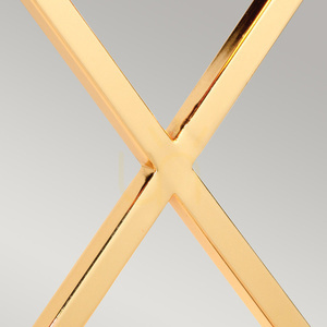 Tischleuchte Cross - 1 Lichtquelle - Poliertes Gold, Schirm Elfenbein Elstead small 3