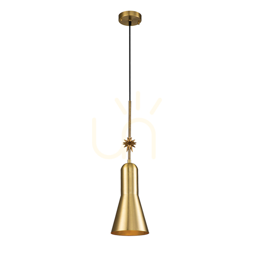 Prüfen Etoile Medium Pendelleuchte - 1 Lichtquelle - Aged brass / Gold flakes Elstead