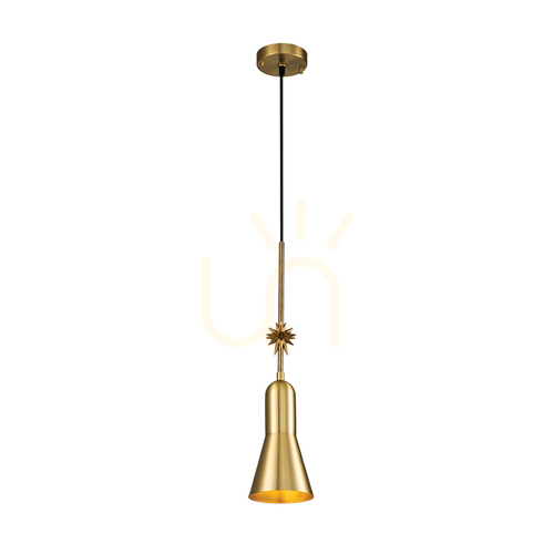 Prüfen Etoile kleine Pendelleuchte - 1 Lichtquelle - Aged brass / Gold flakes Elstead