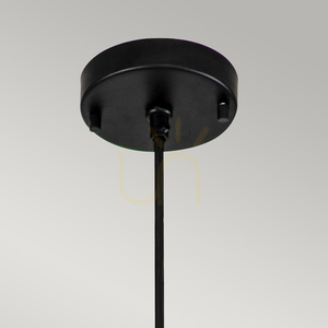 Etoile kleine Pendelleuchte - 1 Lichtquelle - Mattschwarz / Goldfarbene Blütenblätter Elstead small 1