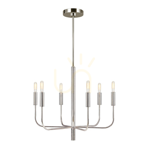 Brianna Kronleuchter - 6 Lichtquellen - Nickel poliert Elstead small 0