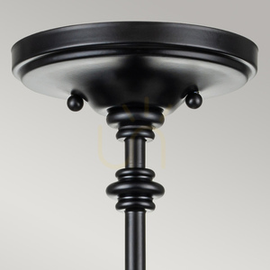 Semi-Flush-Deckenleuchte Pickering Lane - 3-flammig - Schwarz Elstead small 1